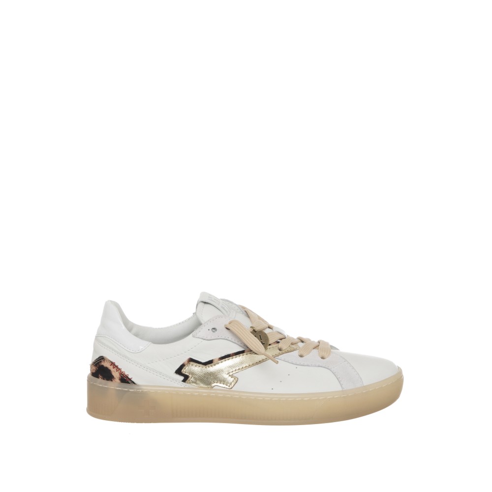 SNEAKERS GIO+ BLUE BIANCO ANIMALIER
