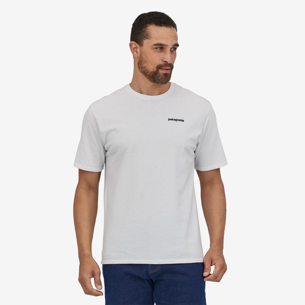 T-SHIRT PATAGONIA P6 LOGO RESPONSIBILI TEE UOMO WHITE