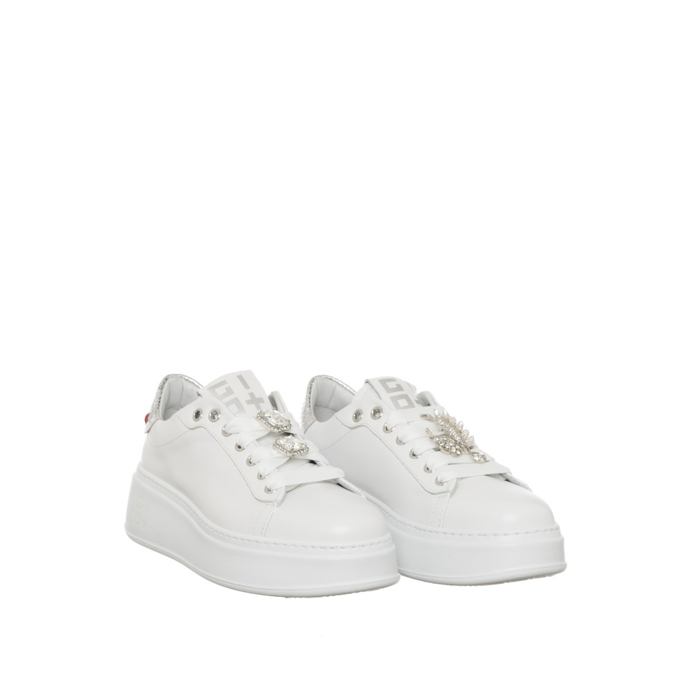 SNEAKERS GIO+ PIA FOGLIA BIANCO ARGENTO